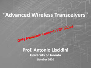 "Advanced Wireless Transceivers" - Prof. Antonio Liscidini (University of Toronto)